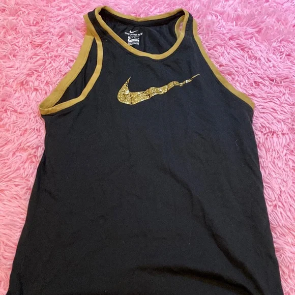Tops | Black And Gold Glitter Nike Workout Shirt | Poshmark Tops | Black And Gold Glitter Nike Workout Shirt | Poshmark